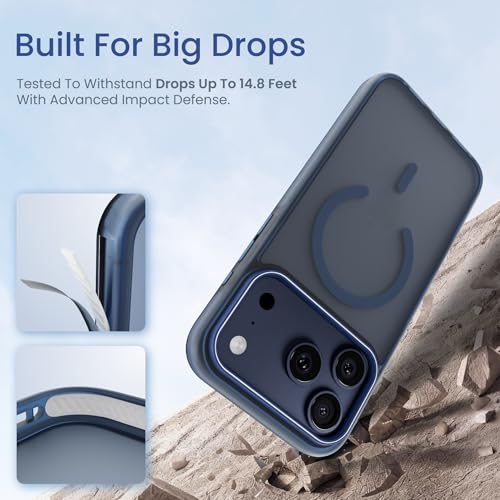 Image of CASEGEAR Bold Pro Back Cover Case Compatible with iPhone 17 Pro | 14.8 Feet Drop Protection | Compatible with MagSafe | 360 Complete Protection | Shockproof & Scratch Resistant | Blue