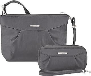 Travelon Anti-Theft Crossbody and RFID Clutch - Small Handbag & Wallet Set