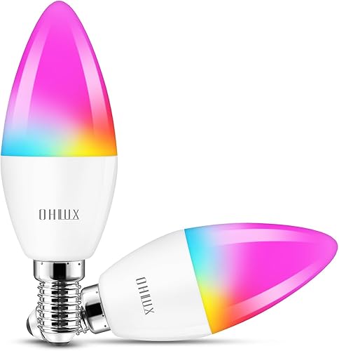 Miniatura 8 de Bombillas LED inteligentes de candelabro OHLUX, base E12 de 3.5W, compatibles con Alexa y Google Assistant, bombillas que cambian de color con 16