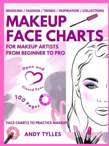 Makeup Face Charts: Face Charts to Create Unique Designs for Collection. Open And Closed Eyes. Makeup Practice Book And Coloring For Amateurs & Pro Makeup Artists. Sketchbook. image 2