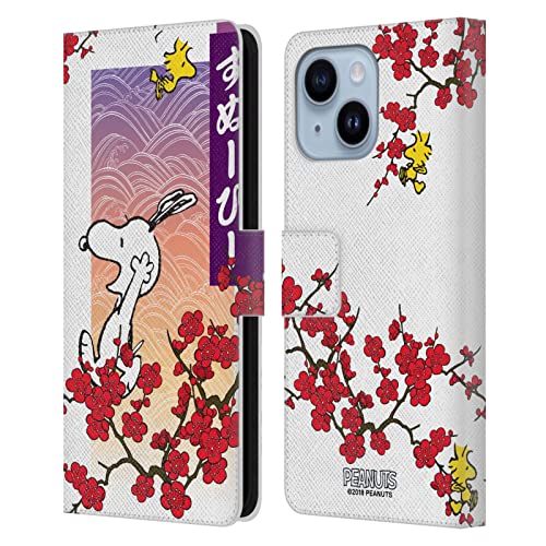 Housse iPhone 14 Plus Snoopy fleurs de cerise idéale pour voyager léger