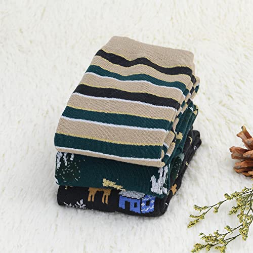 Zando Christmas Socks For Women Women's Wool Warm Socks & Hosiery Long Cozy Winter Socks For Girls Athletic Hiking Thick Sock Cute Mid Calf Boot Socks Bling Socks Green Stripe #TOP3