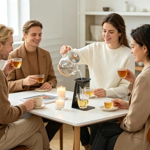 Filtre à café en céramique pyramidale avec support stable