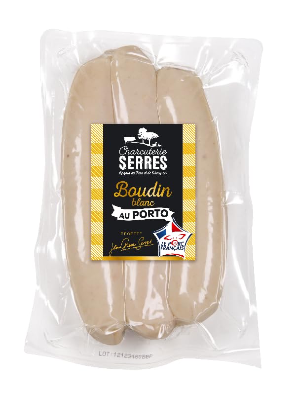 jemangefrancais - Boudin Blanc au Porto - Viande de Porc Français - Lot de 3 boudins blancs au porto sous vide en sachet de 300 g soit 100 g pièce