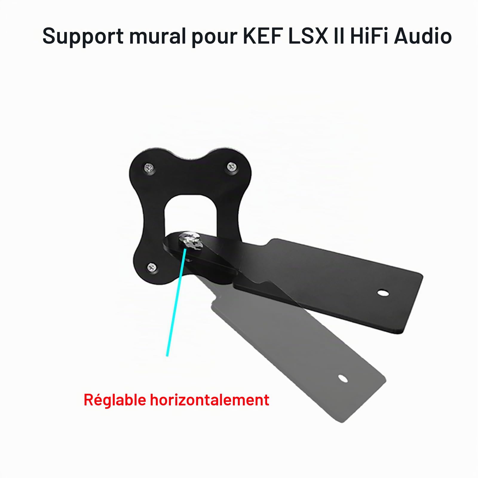 Support mural en métal réglable pour système de haut-parleurs HiFi KEF LSX II