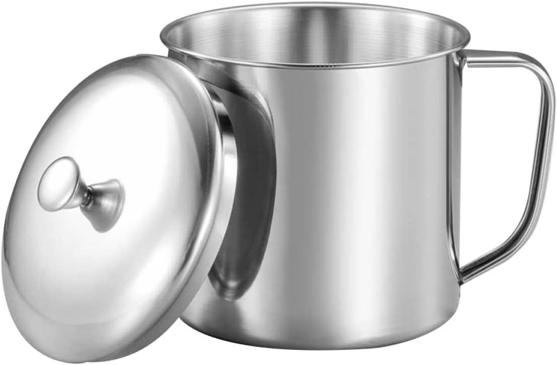 1pc Stainless Steel Milk Cup Rustproof Tea Cup with Lid Milk Cups Travel Beverage Mug Stainless Steel Cup Water Mug Drinking Cup for Home Camping