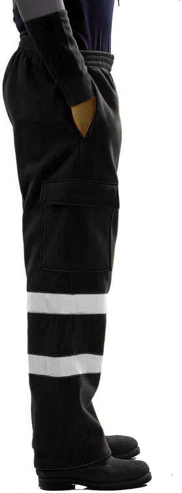 WENKOMG1 Men's Cargo Pants, Hi Vis Reflective Safety Construction Farming Work Pants, S-3XL