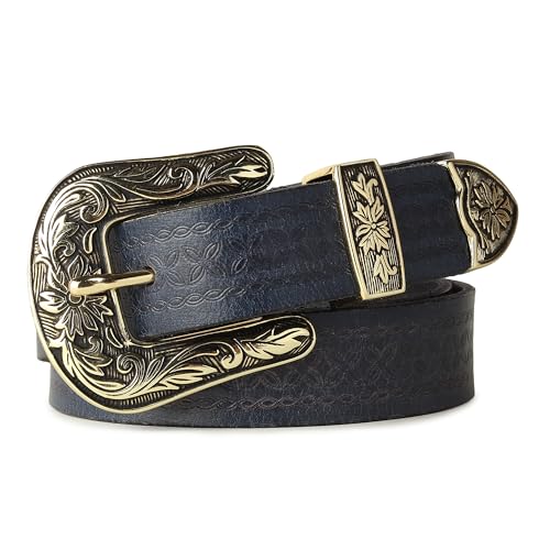 Image of 25mm Genuine Leather Waist Belt for Women - Fancy Vintage Buckle Belt For Jeans | Stylish Adjustable Party Belt For Ladies /Girls /Women | Waist Size 28-44 Inches