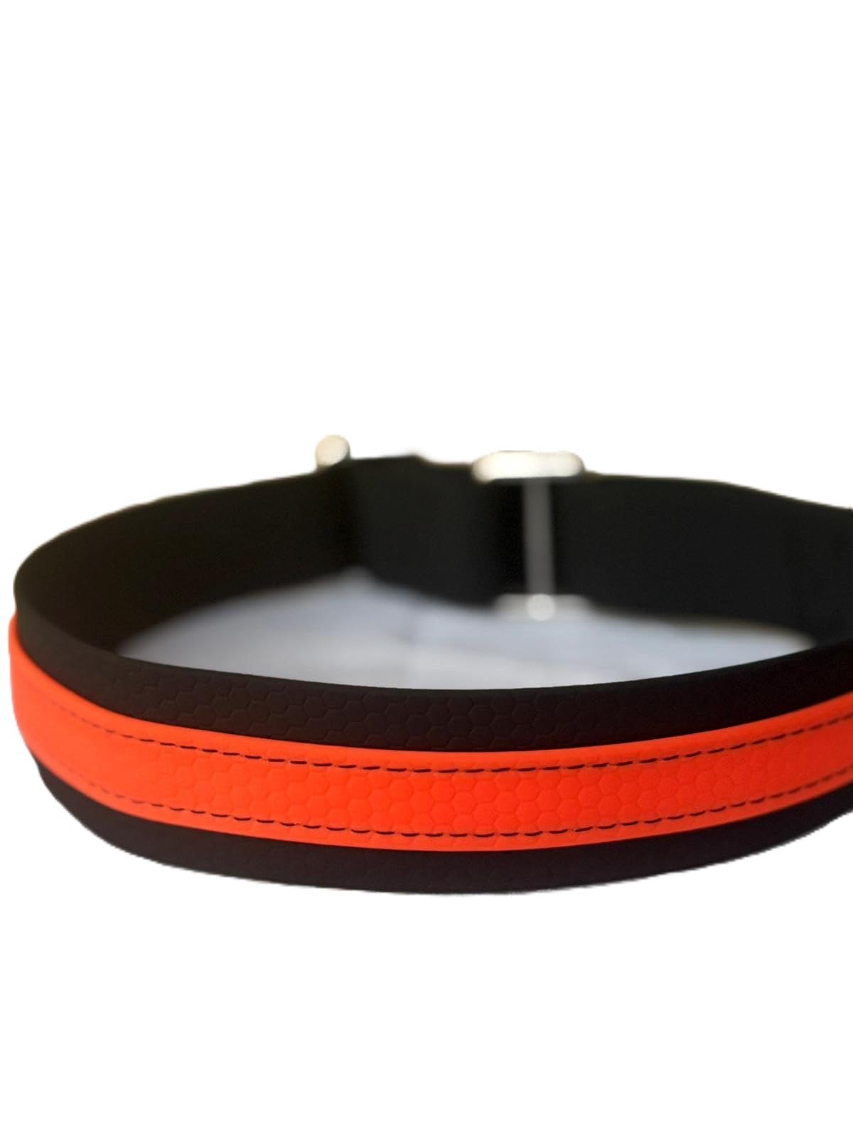 collare a scorrimento limitato BIOTHANE-HEXA (NERO-ARANCIO FLUO, L)