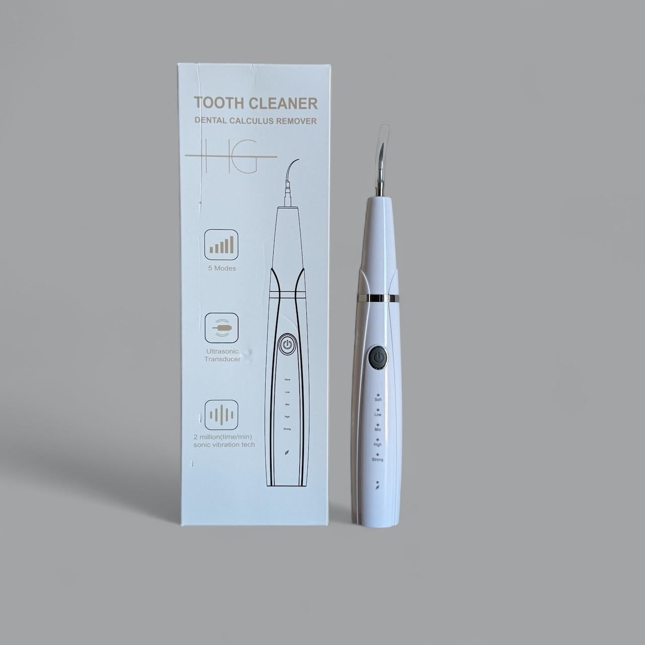 Detergente Ultrasonico per Denti – Rimuovi Placca e Tartaro con Luce LED – Pulitore Elettrico per Denti da Casa con Batteria Ricaricabile Type-C