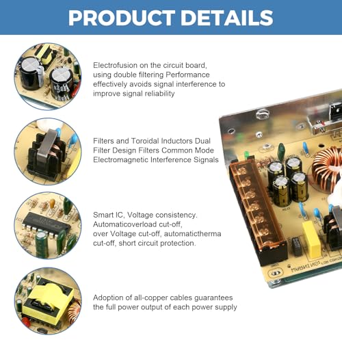Image of 24V 5A 120W Power Supply AC /DC Adapter Universal Regulated Switching AC 110-220V to DC 24 Volt 5 Amp Converter Transformer LED Driver for LED Strip Light CCTV Camera