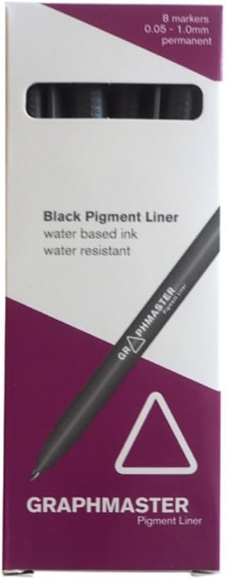 Grafikmarker Black Pigment Liner 8er Set Grafik Design Marker Pens