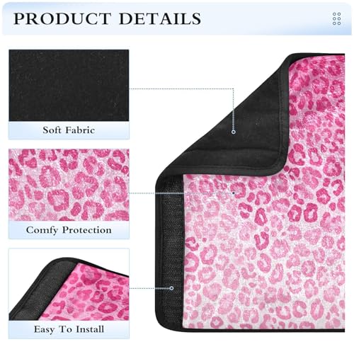 Image of 2 Pack Seatbelt Covers Seat Belt Cover Pad for Adults Boys Girls Car Seat Strap Covers Pads Cushion Universal Shoulder Strap Pad Protector for Backpack Camera Bag 6.5 Inch Gradient Pink Leopard Print