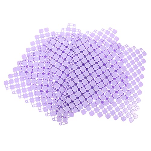 BESPORTBLE 4pcs Splicing Floor Mat Rabbit Cage Mats for Small Pets - Purple -Skid Floor Cushions Drainage Mat Home Décor Hamster Cage Mat Dog Pee Tray Poop Plastic Shower Mat Stitching