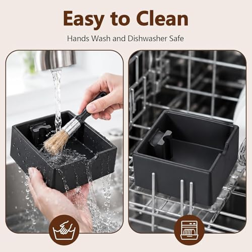 SelfTek Coffee Knock Box - Silicone coffee grounds container with Tamper Stand & Cleaning Brush Non-Slip Base & Handle, Easy Clean, Essential Coffee Maker Accessories by SelfTek - Used condition - Image 7