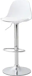 Banqueta Alta Giratória Branca com Encosto e Regulagem de Altura Conthey