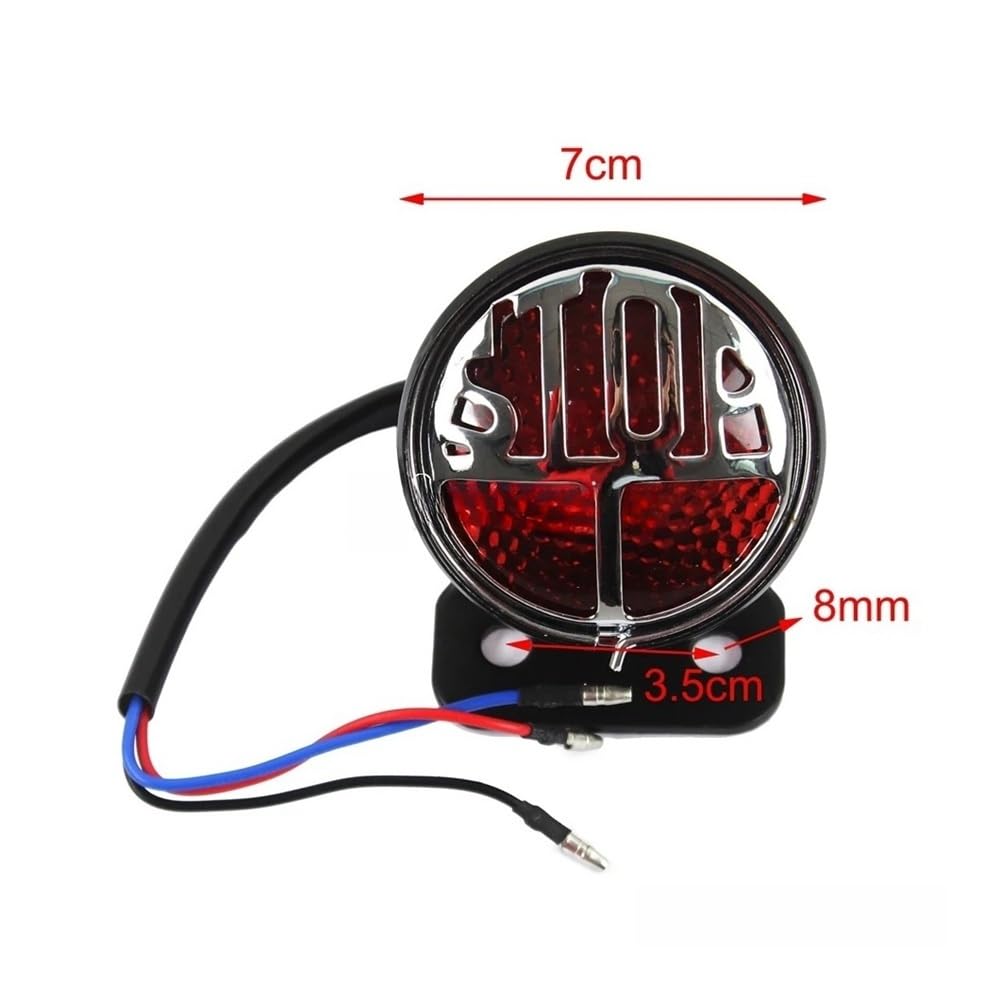 DAGMARA Freno Luce Stop Moto Fanale Posteriore A LED per Motocicletta, Targa, Fanale Posteriore, Luce Freno, Stop, per per Chopper per Bobber Accessori per Moto