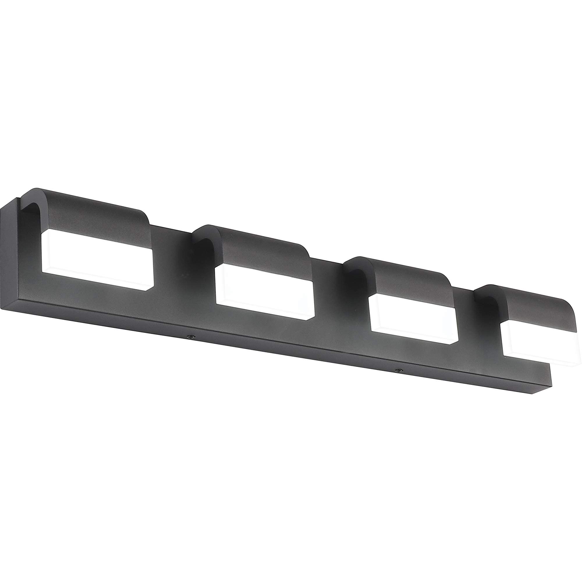 HXYSXHJUO LED Dimmable Modern Vanity Lights Bathroom Wall 4 Fixture Matt Black Finishing Over Mirror