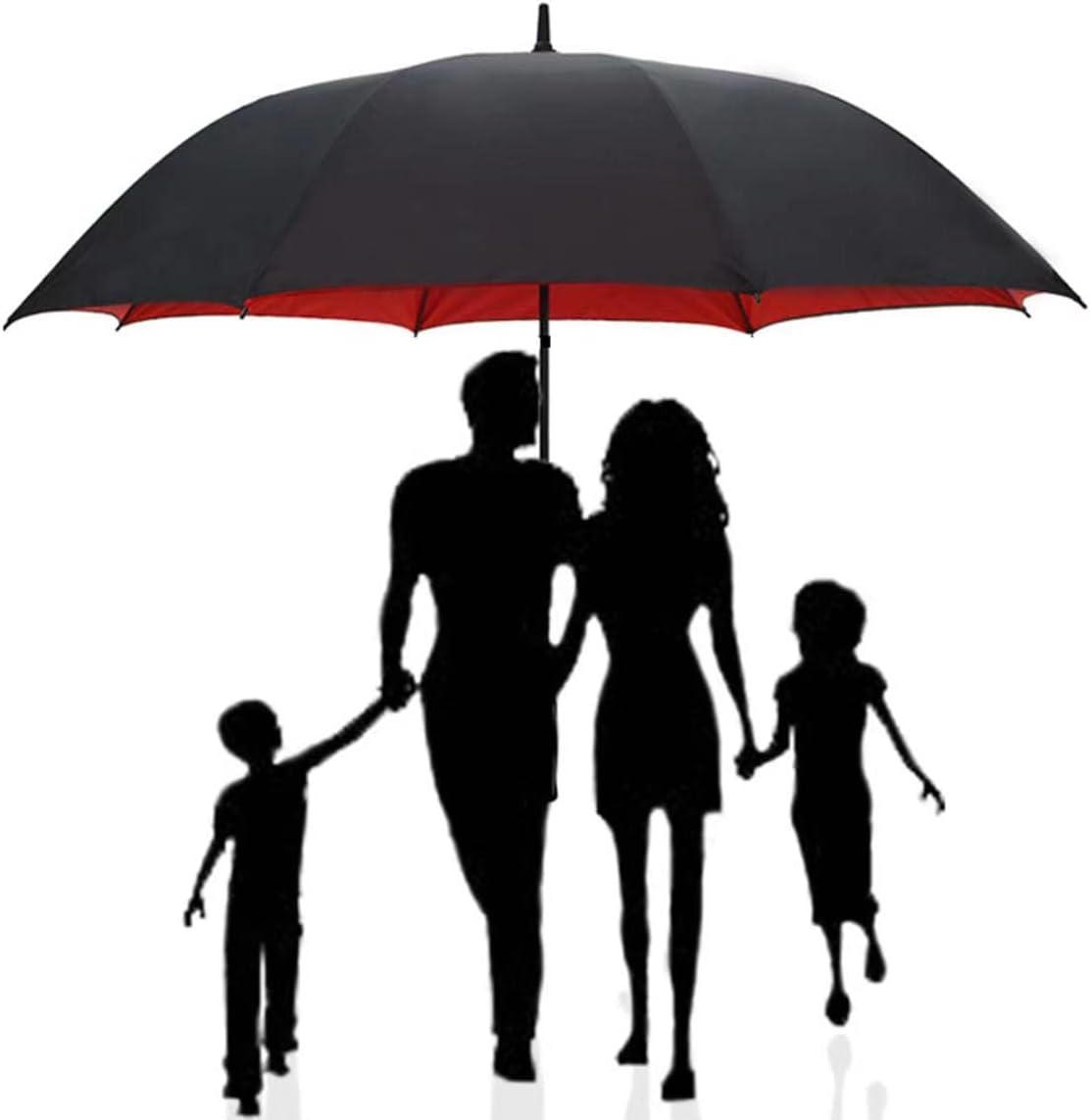 34 Inches Inner Green Outer Black Golf Umbrella Automatic Opening Double Canopy Anti-ultraviolet Super Large Anti-storm Sunshade Large Umbrella (red)