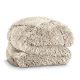 Bare Home Shaggy Faux Fur Sherpa Blanket - Super Soft, Fuzzy, Fluffy - Reversible Cozy Warm Blanket for Couch, Sofa, Chair, Bed - Luxury Home Decor (Throw/Travel, Oyster)