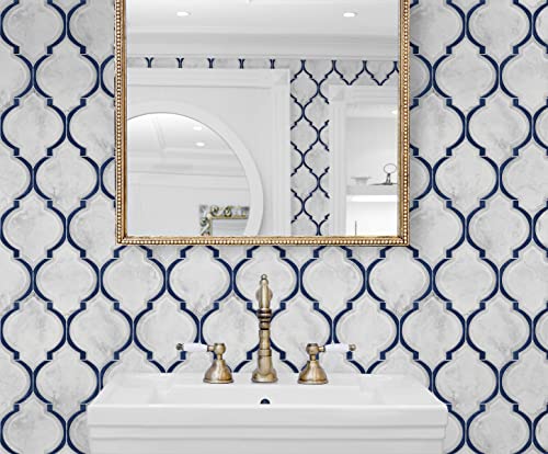 Nextwall NW39302 Marbled Ogee Faux Peel And Vinyl Stick Wallpaper  thumb #1