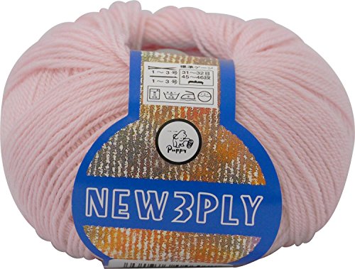 パピー ニュー3PLY 毛糸 合細 Col.307 ピンク 系 40g 約215m 10000046