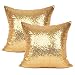YOUR SMILE Pack of 2 New Luxury Series Gold Blink Decorative Glitzy Sequin & Comfy Satin Solid Throw Pillow Cover Cushion Case for Wedding/Christmas,18" x 18"