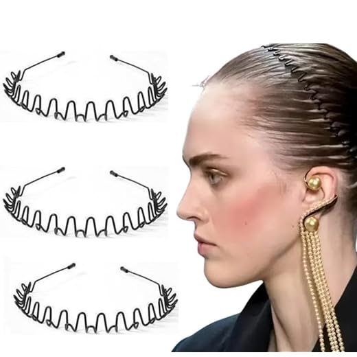 Kit 2 Tiaras de Metal, Arquinho para Cabelos, Unissex (Preto)