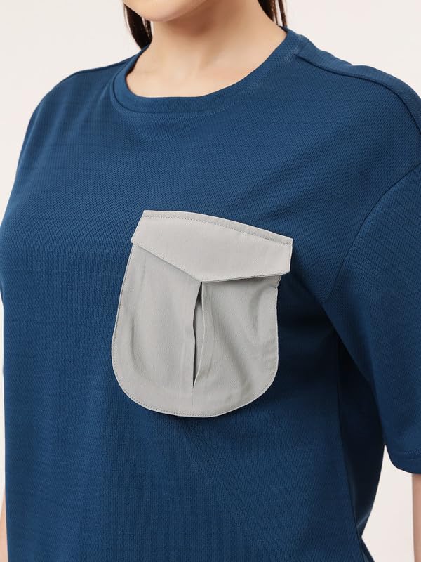 Image of Clovia Women's Comfort-Fit Active T-Shirt - Moisture-Wicking & Stretchable for Workouts
