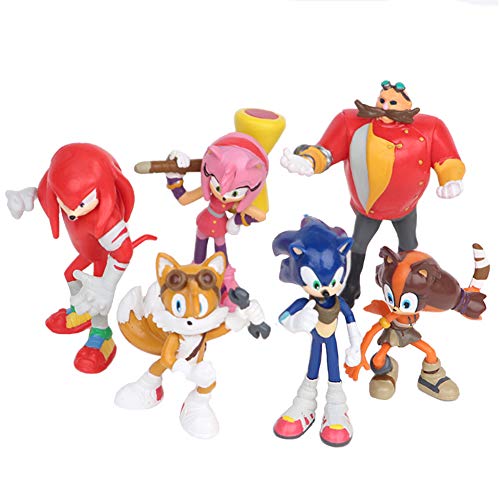 Sonic the hedgehog cake toppers figures Characters set of 6 Action Figure cake decoration cupcake topper