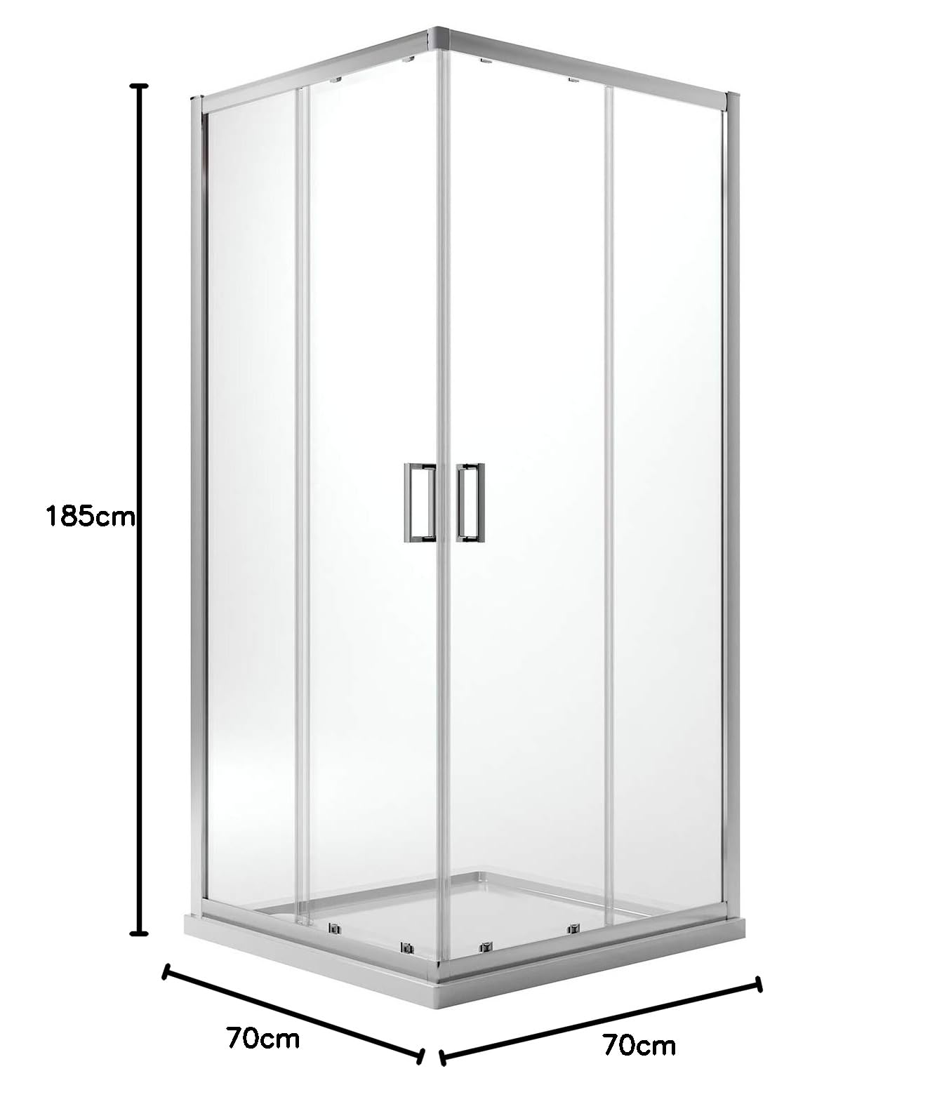 Idralite Box Mampara de Ducha Cuadrado 70x70 H185 Transparente 6mm Mod. Ready — view 9