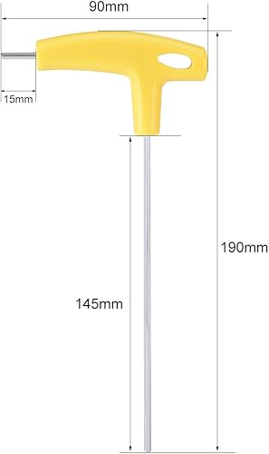 Miniatura 2 de uxcell Llave hexagonal métrica con mango en T de brazo largo de 0.118 in, acabado cromado