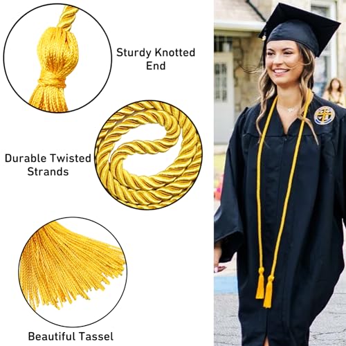Image of Graduation Honor Cords Gold Graduation Cords with Tassels, 67 inch Long for Graduation Students
