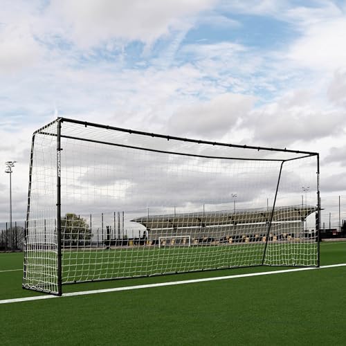 QUICKPLAY GS Soccer Goals - Super Durable Galvanized Steel Soccer Goal [5 Sizes] Regulation Sizes, Deep Net, Moveable & Weather Resistant [Single Goal]