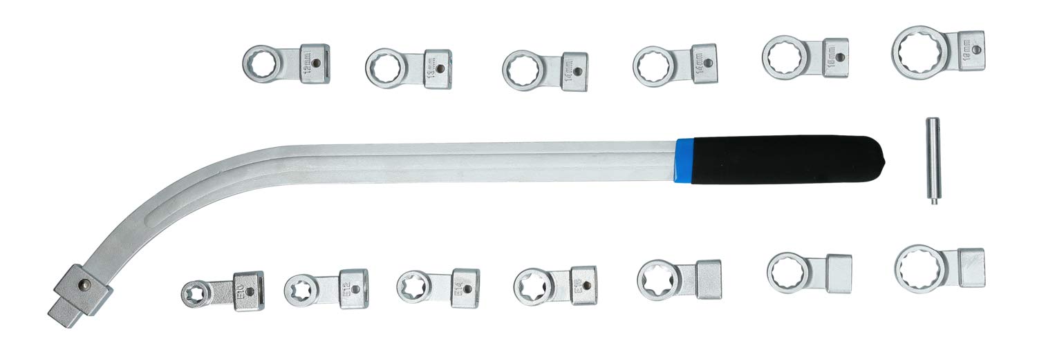 BRILLIANT TOOLS BT571060 Juego de llaves para correas trapezoidales y rodillos tensores, 15 pzs [Powered by KS TOOLS]