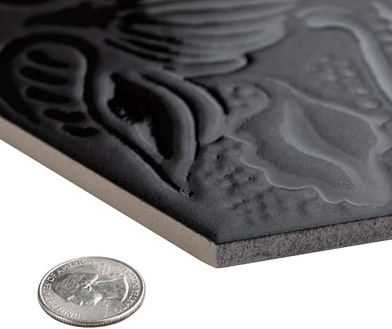 Gaudi Lux Hex Black 8-5/8 x 9-7/8 Porcelain Floor and Wall Tile