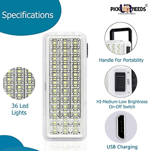 Image of Pick Ur Needs Emergency High-Bright 24 LED with Rechargeable Lantern Floor Lamp Light Pack of 2