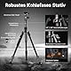 Rollei C6i Kamerastativ Carbon Schwarz, 172cm Stativ Kamera Kompakt mit Kugelkopf Leichtes Foto Reisestativ für DSLR 4-in-1 Fotostativ mit Monoppod Funktion Arca Swiss Stativ für Kamera & Smartphone