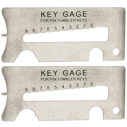 Kingdder 2 Pack 40-104 Key Gauge Gray Keying Tool Key Decoder & Lock Pick Alignment Professional Locksmith Measuring Tool