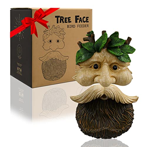 Goodeco Tree Faces Outdoor Statues - Unique Bird Feeders For Garden Yard/Patio Decorations,Yard Art Sculpture Outside,Gardening Gift Idea 6.7 * 9.4" (Tree Face) #TOP3