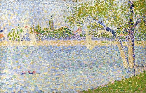 Affiche impression sur toile Seurat peinture murale Seine 60x90