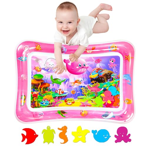 Tummy time Water Play mat, Baby Water Play Mat for Kids and Toddlers Baby Toys for 3 to 24 Months, Strengthen Your Baby's Muscles (Pink 70x50cm)
