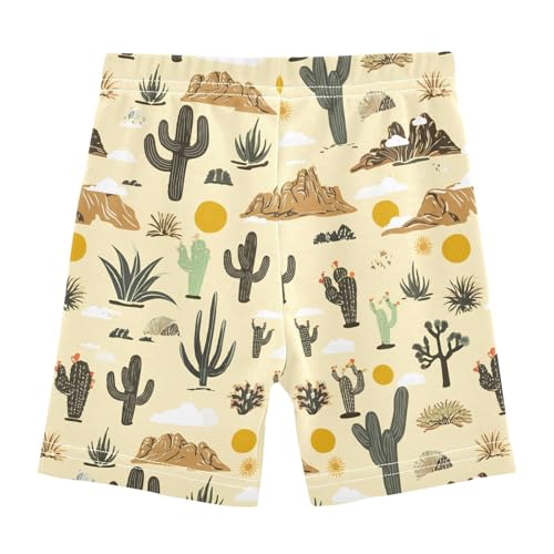 Cactus Mountain Beige Girls Bike Shorts Girl Clothes Toddler Under Dress Dance Shorts for Summer,4T2