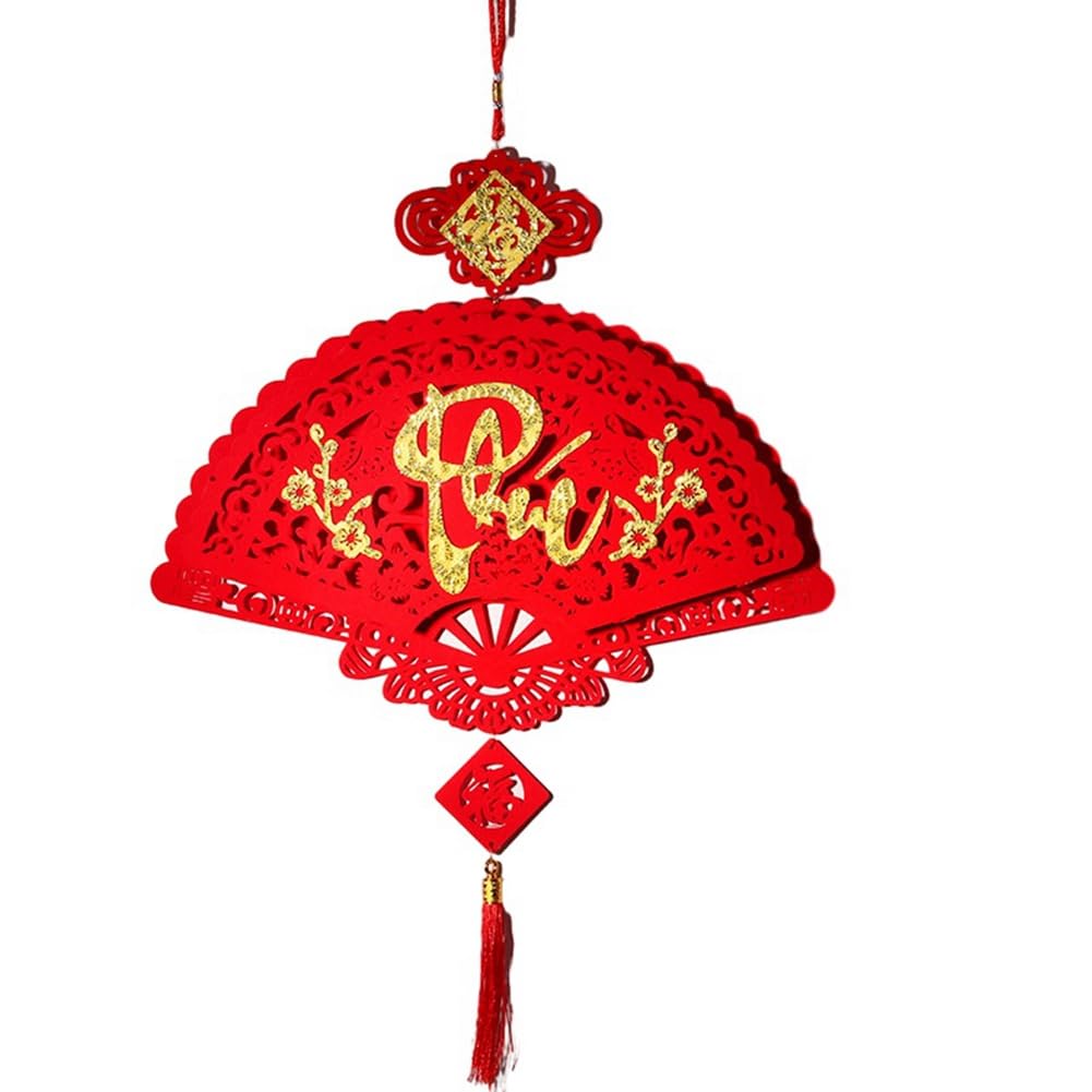 Osmond Chinese Lunar Year Decor 2024 Vietnam Festival Hanging Pendant Chinese Knot Pendant House Tet Decoration 7 Easy to Install Easy to Use
