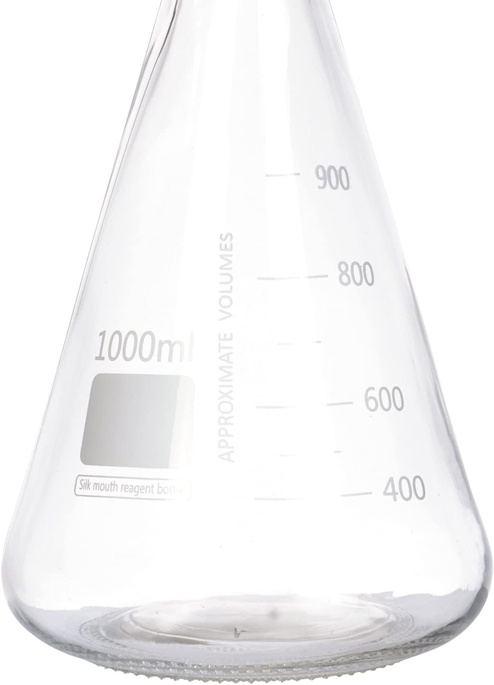 3 Pieces Pastein 1000ml Narrow Mouth Graduated Lab Erlenmeyer Glass Flask Bottle with GL45 Screw Cap (Orange)