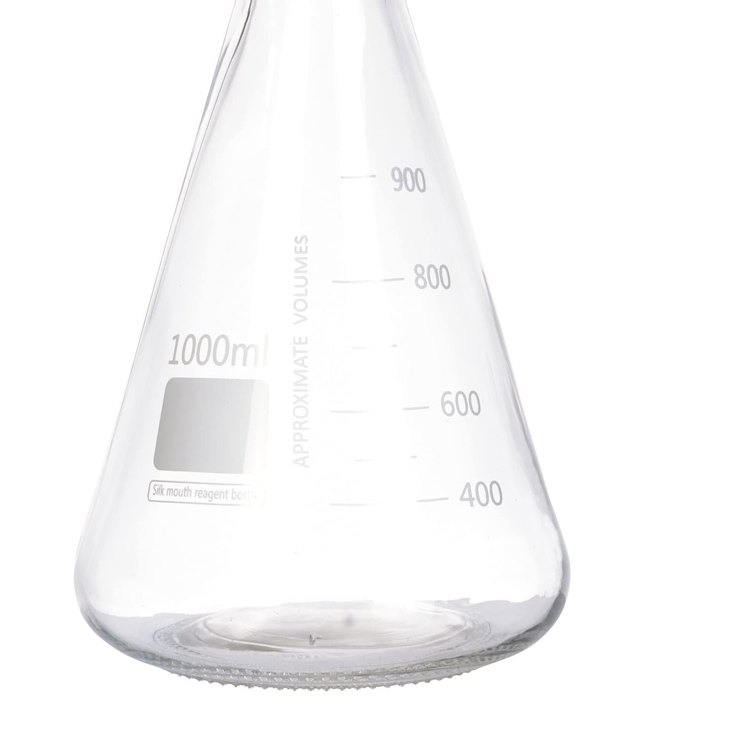 Frasco de cristal con tapa de rosca GL45, 3 unidades, 1000 ml, de Pastein, graduado en laboratorio de boca estrecha, color naranja