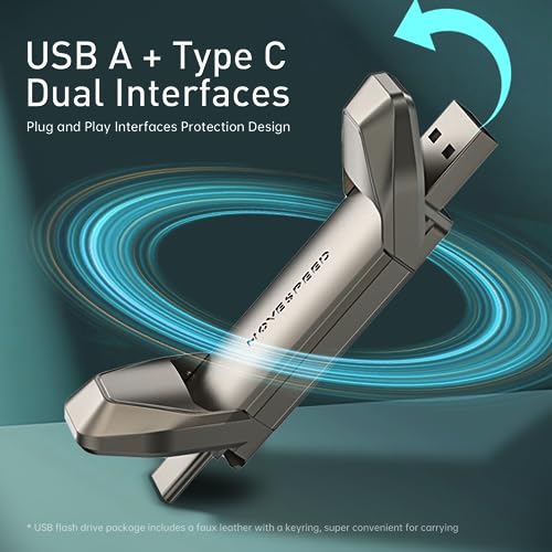 Image of MOVE SPEED 2TB Solid State Flash Drive 550MB /s High Speed Type C + USB 3.2 Drive Dual Port, Thumb Drive Compatible with iPhone 15, 16 Series /Android Phone /MacBook /Audio /Smart TV