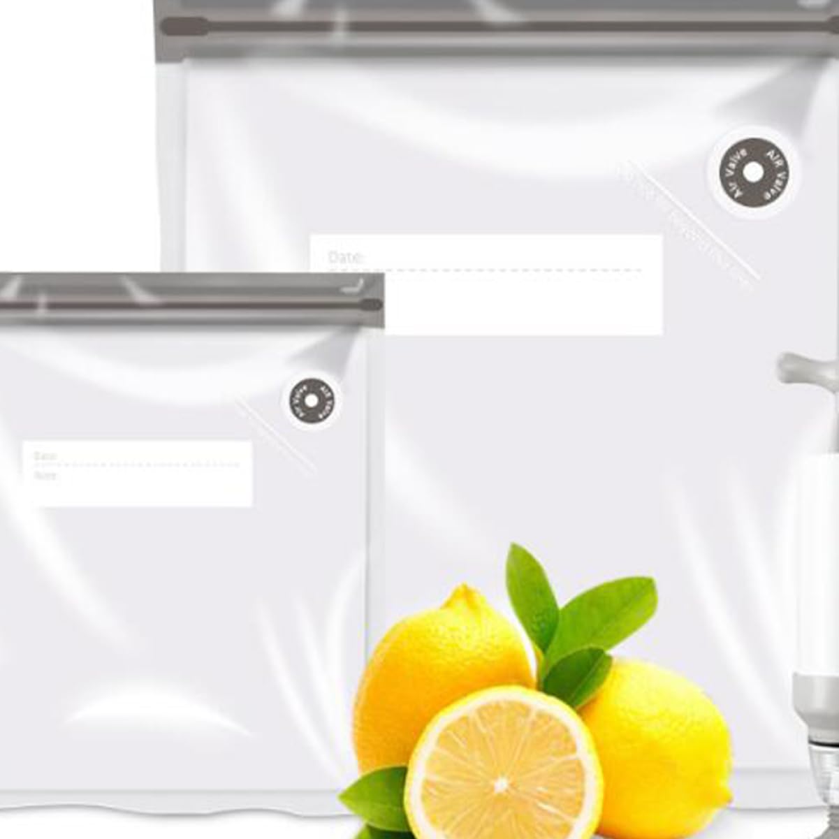 NAMOARLY Food Storage Bag Sealed 13pcs Vacuum Sealer Bags 21x22cm Clips and Hand Pump for Extended Freshness