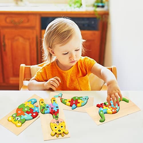 Wooden Puzzles for Toddlers 1-3 | Montessori Toys for Toddlers 2 Years Old | Puzzles for Kids 3-5 | Puzzles for Kids 4-8 Years Old | 4-Pack Toddler Puzzle Toddler Toys 4 51LZNVk96WL. AC