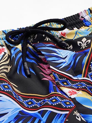 Image of The Indian Garage Co Men Regular Fit Tropical Print Resort Wear Boxers & Shirt Co-ords Set